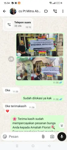 Testimonial Papan Bunga pemalang