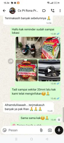 Testimonial Papan Bunga pemalang